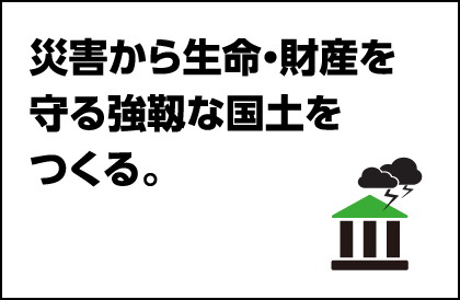 災害から生命・財産を守る強靱な国土をつくる。